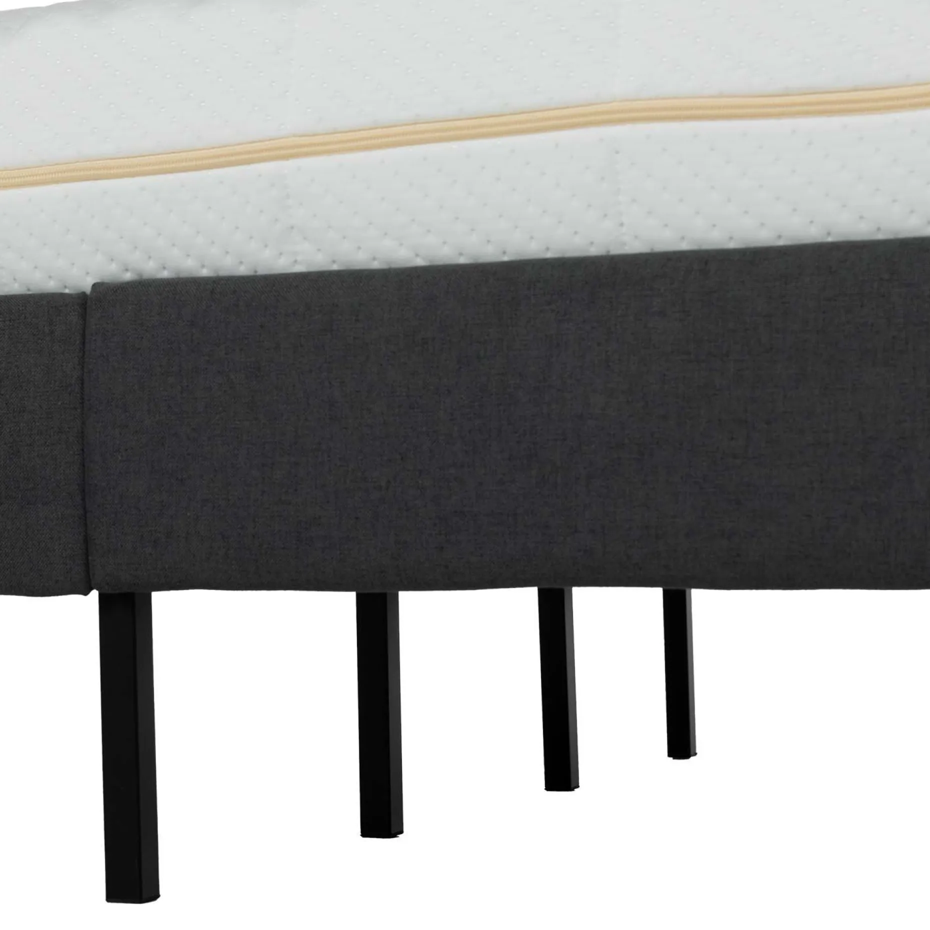Seng HOME4YOU Juno 90x200 cm med madrass Kukka Duo 11 Zone grå