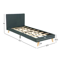 Seng HOME4YOU Juno 90x200 cm med madrass Kukka Duo 11 Zone grå