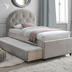 Seng HOME4YOU Lara med madrass Harmony Uno 90x200 cm champagne