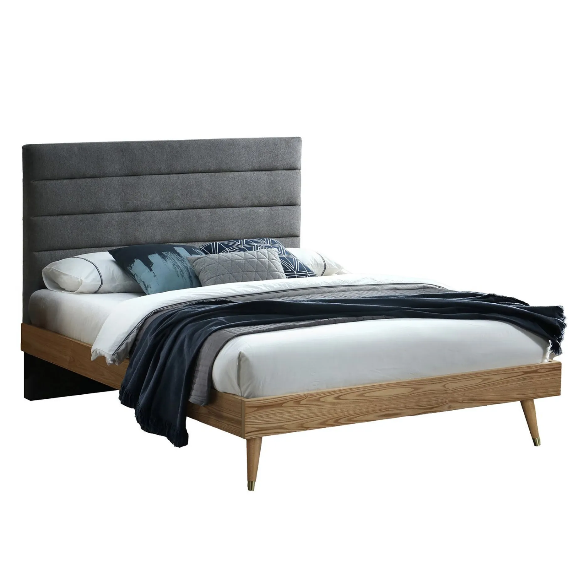 Seng HOME4YOU Roman med madrass Harmony Delux 160x200 cm grå