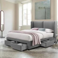 Seng HOME4YOU Sugi med madrass Harmony Duo 160x200 cm Grå