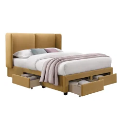 Seng HOME4YOU Sugi med madrass Harmony Top 160x200 cm Gul