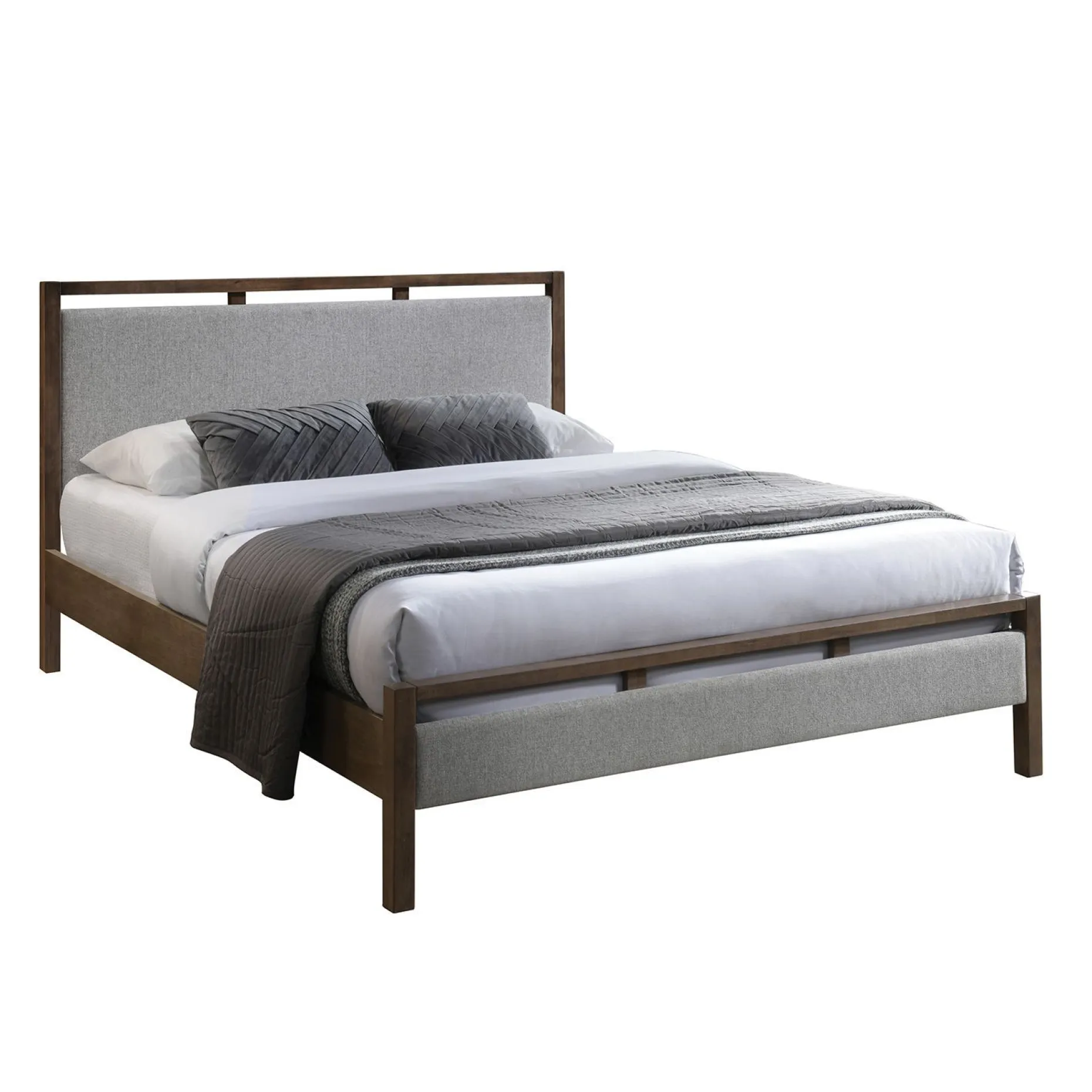 Seng HOME4YOU Voksi med madrass Harmony Delux 160x200 cm grå