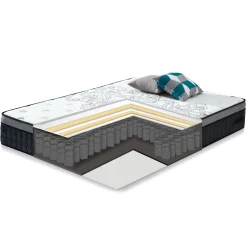 Seng HOME4YOU Voksi med madrass Harmony Delux 160x200 cm grå