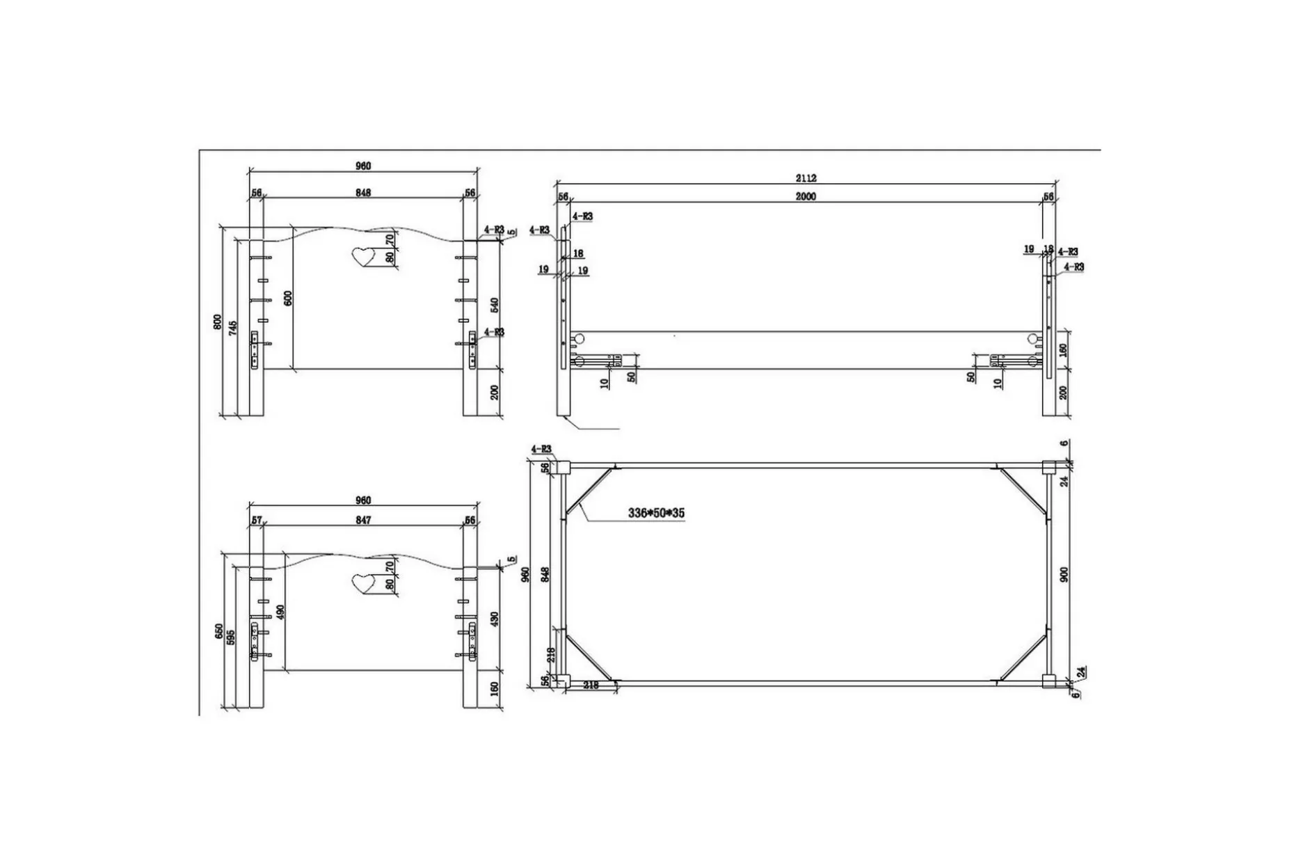 Seng med lamellbunn nattbord garderobe skrivebord Amori Hvit 2-dørs