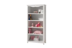 Seng med lamellbunn nattbord garderobe skrivebord bokhylle Amori Hvit 2-dørs