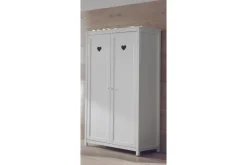 Seng med lamellbunn nattbord garderobe skrivebord bokhylle Amori Hvit 2-dørs