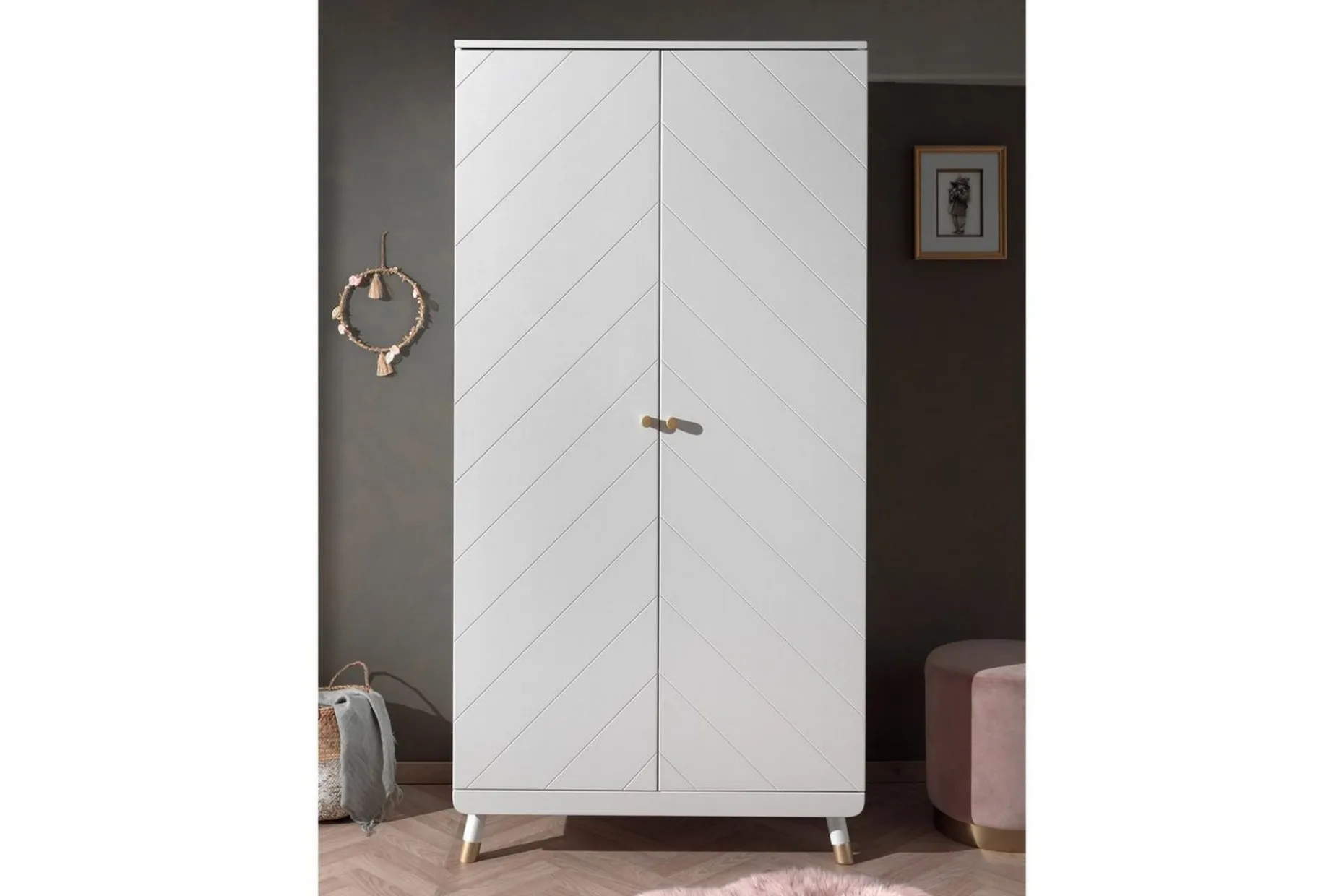 Seng med nattbord garderobe Billy Hvit