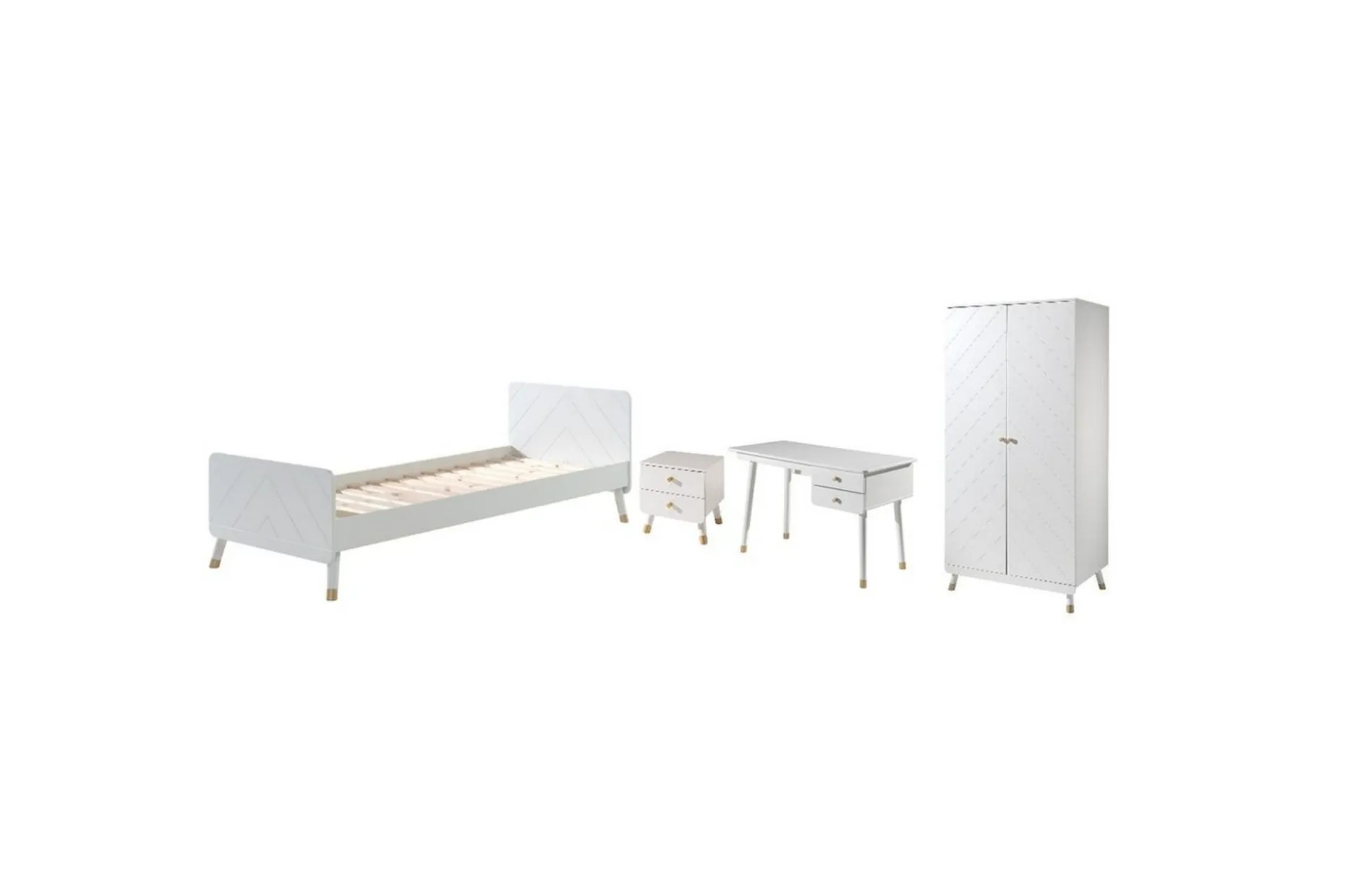 Seng med nattbord garderobe skrivebord Billy Hvit