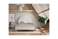 Seng med 2 nattbord Måne 140x200 cm Hvit