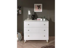 Seng med nattbord skrivebord kommode Billy Hvit