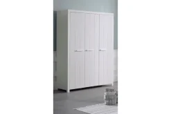 Seng med ribbebunn nattbord tre-dørs garderobe skrivebord bokhylle Erik