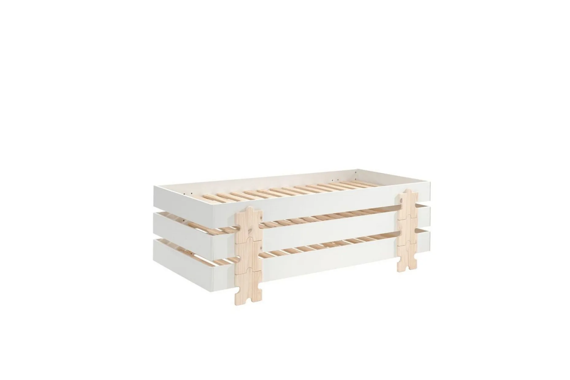 Seng Modulo med puslespillbiter som ben Hvit, 3