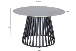 Sensi rundt spisebord utendørs 120 cm i metall