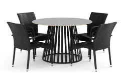 Sensi utendørs spisegruppe 120 cm med 4 Thor Light utelenestoler