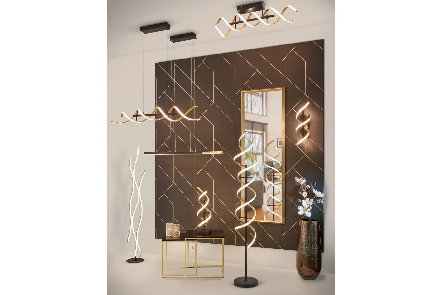 Sequence LED-Taklampe Matt Messing/Matt Svart