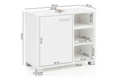 Servantensokkel Wohnling Foliert Sponplate 1 Dør 3 Lagringshyller Moderne