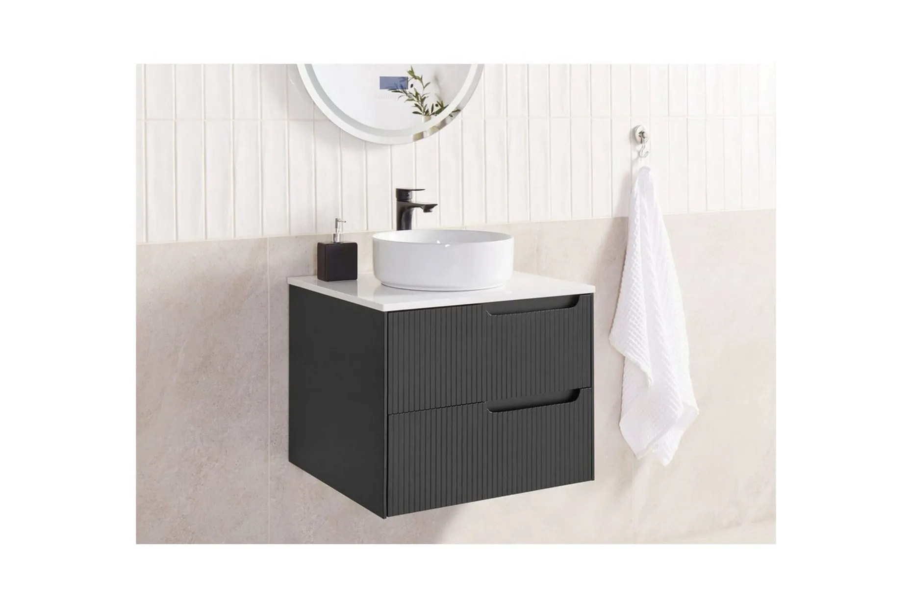 Servantskap Quintela Sort, Hvit, 60x52x48 cm