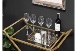 Serveringsvogn glass/Gull IVERA