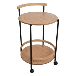 Serveringsvogn HOME4YOU Genua 49x46x74 cm lyst tre/svart