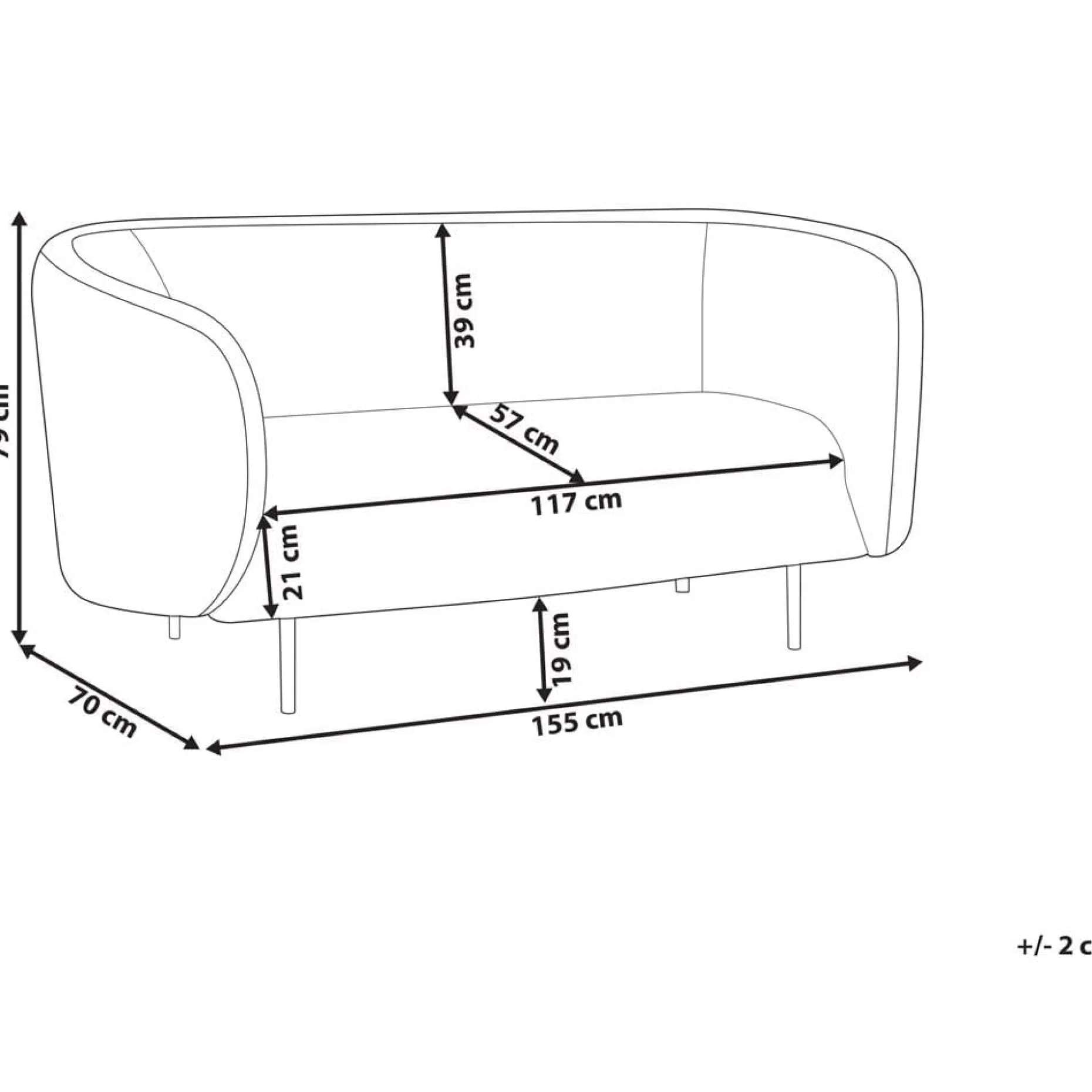 2-seters sofa Loen
