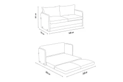 2-seters sovesofa Rubby (148 x 70 x 66 cm) Grønn