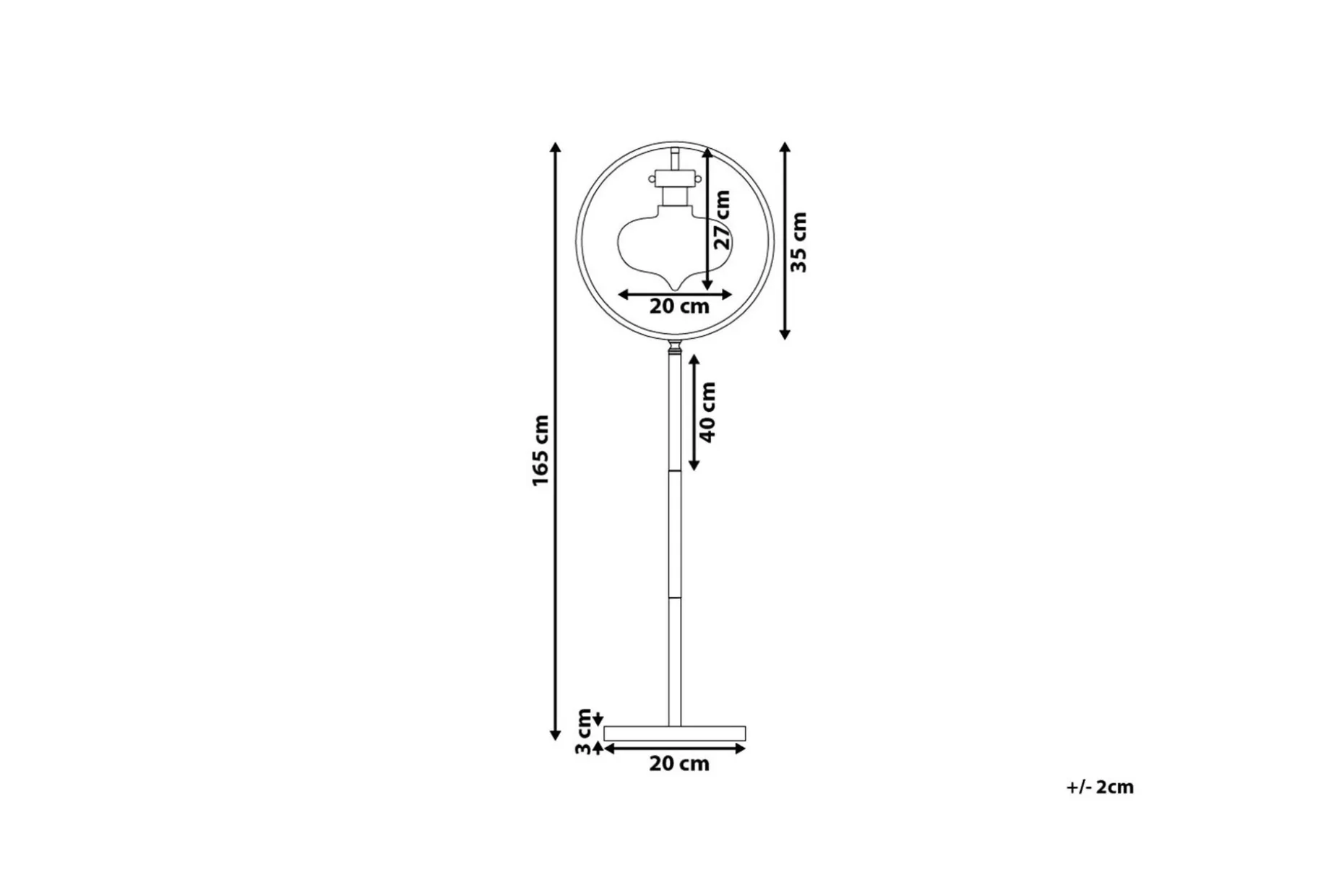 Severn Gulvlampe 165 cm