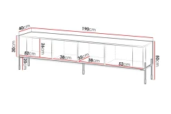 Sherie Tv-Benk 190x40 cm