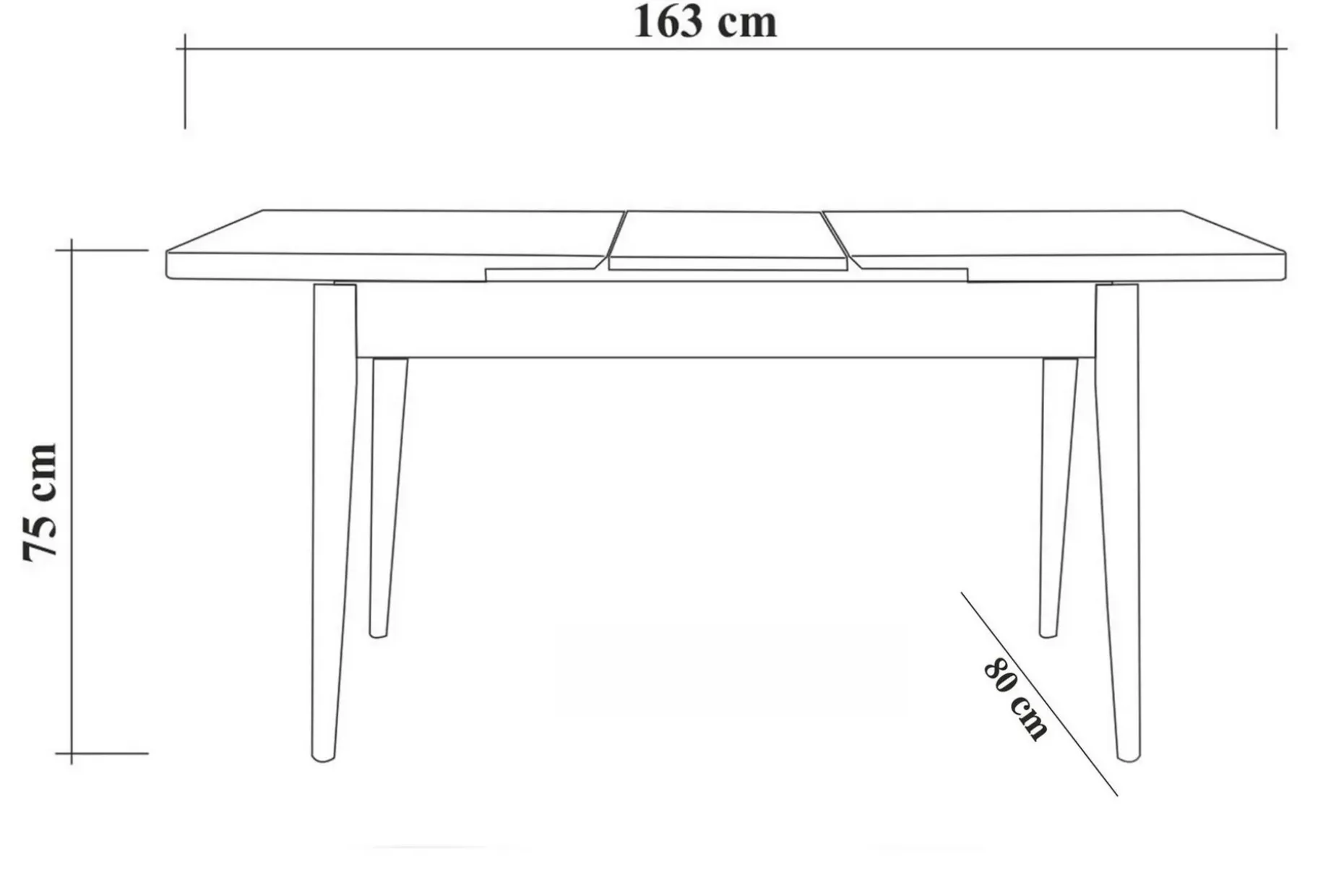 Shundrea Spisegruppe 5 deler 75 cm