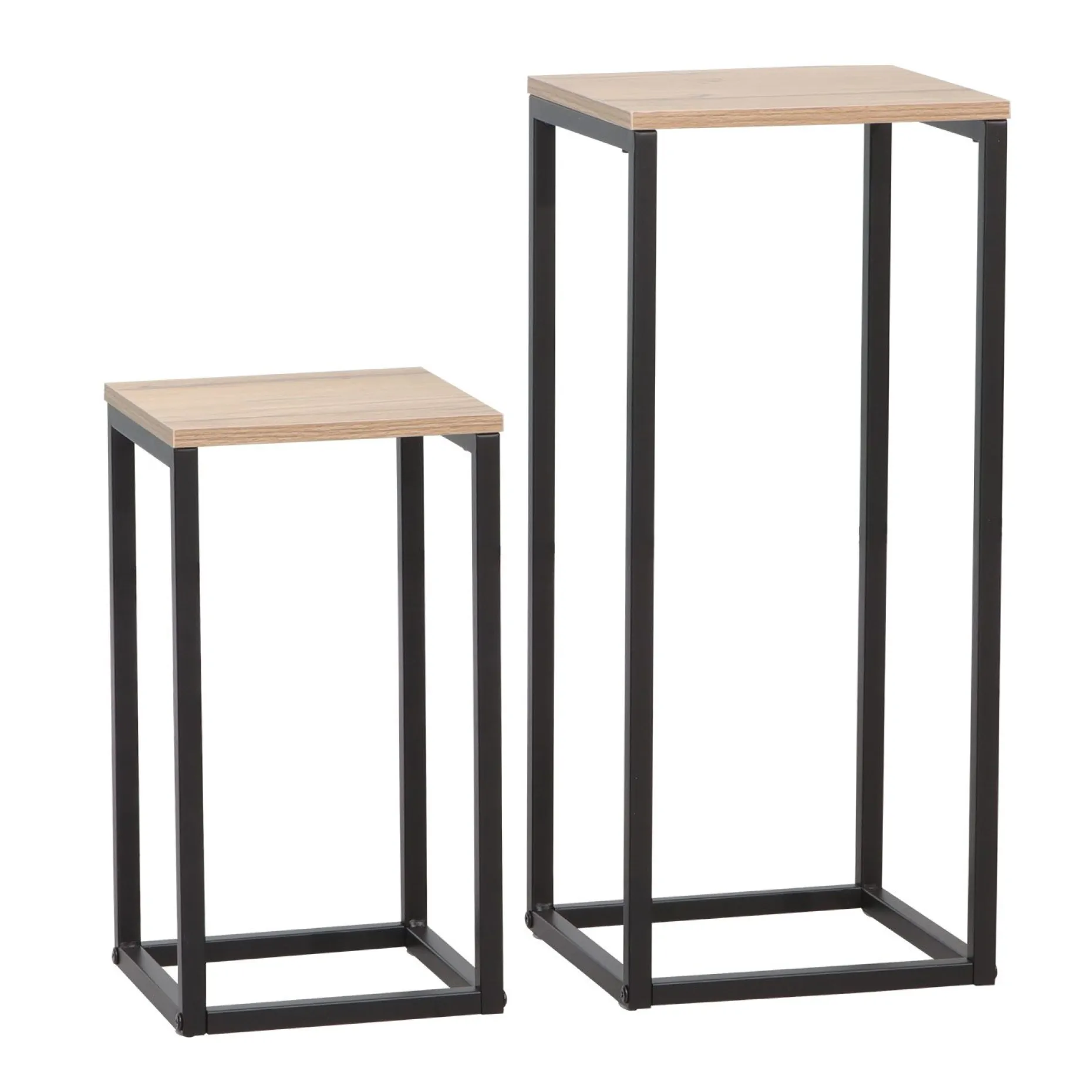 Sidebord HOME4YOU Hannes 2 stk sett 26x26x60 cm 22x22x40 cm Rustikk melamin