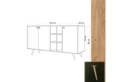 Sidobord Ek|Svart