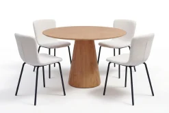 Siena spisegruppe rund 110 cm eik med 4 Katy spisestoler