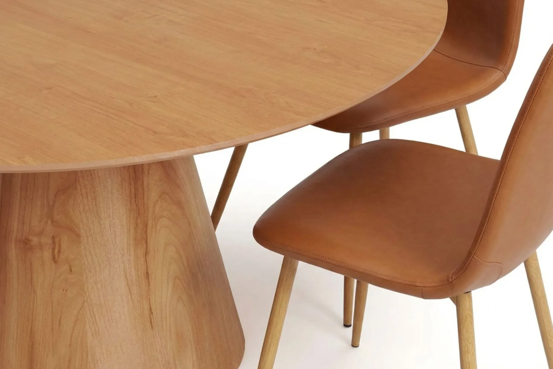 Siena spisegruppe rund 150 cm eik med 6 Nibe spisestoler