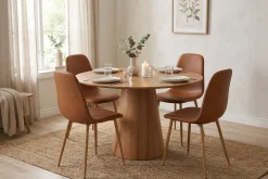 Siena spisegruppe rund 110 cm eik med 4 Nibe spisestoler