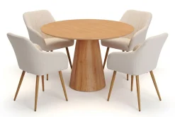 Siena spisegruppe rund 110 cm eik med 4 Filippa spisestoler