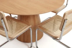Siena spisegruppe rund 130 cm eik med 6 Build spisestoler