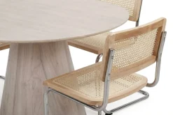 Siena spisegruppe rund 150 cm hvitlasert med 6 Build spisestoler