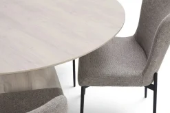 Siena spisegruppe rund 150 cm hvitlasert med 6 Elsie spisestoler