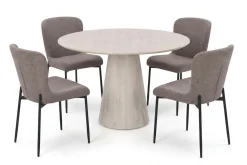 Siena spisegruppe rund 110 cm hvitlasert med 4 Elsie spisestoler