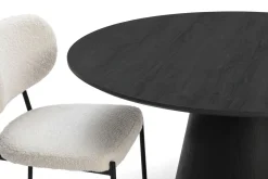 Siena spisegruppe rund 130 cm svart med 6 Gemmiano spisestoler