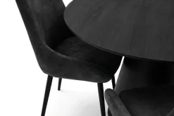 Siena Spisegruppe rund 150 cm Svart med 6 Alsarp spisestoler
