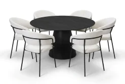 Siena spisegruppe rund 110 cm svart med 4 Gemmiano spisestoler