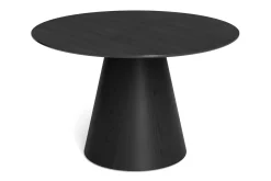 Siena spisegruppe rund 130 cm svart med 6 Karol spisestoler