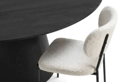 Siena Spisegruppe rund 150 cm Svart med 6 Gemmiano spisestoler
