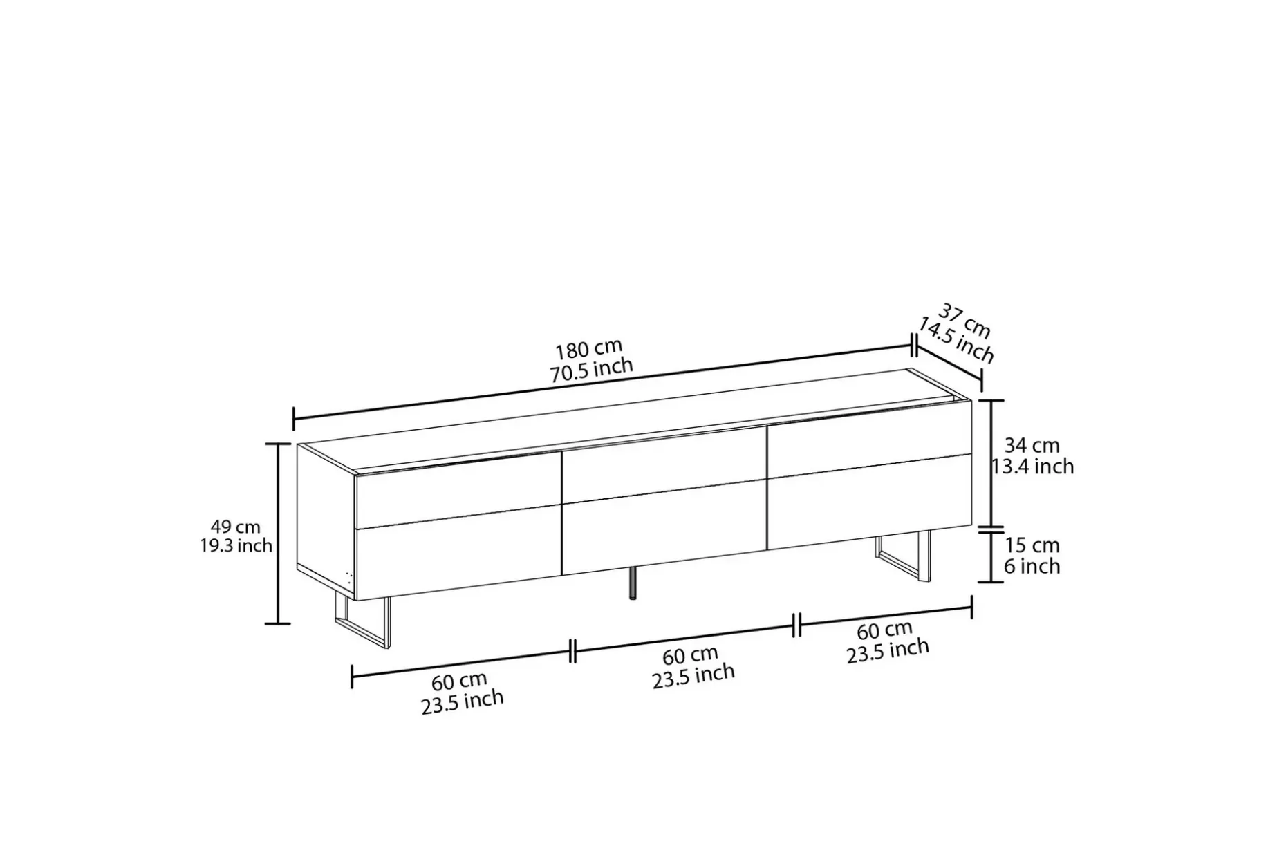 Sign TV-benk 180 cm