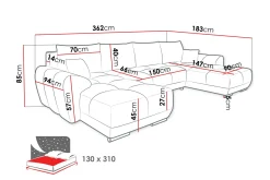 Simerly Sovesofa Dobbeldivan 4-seter