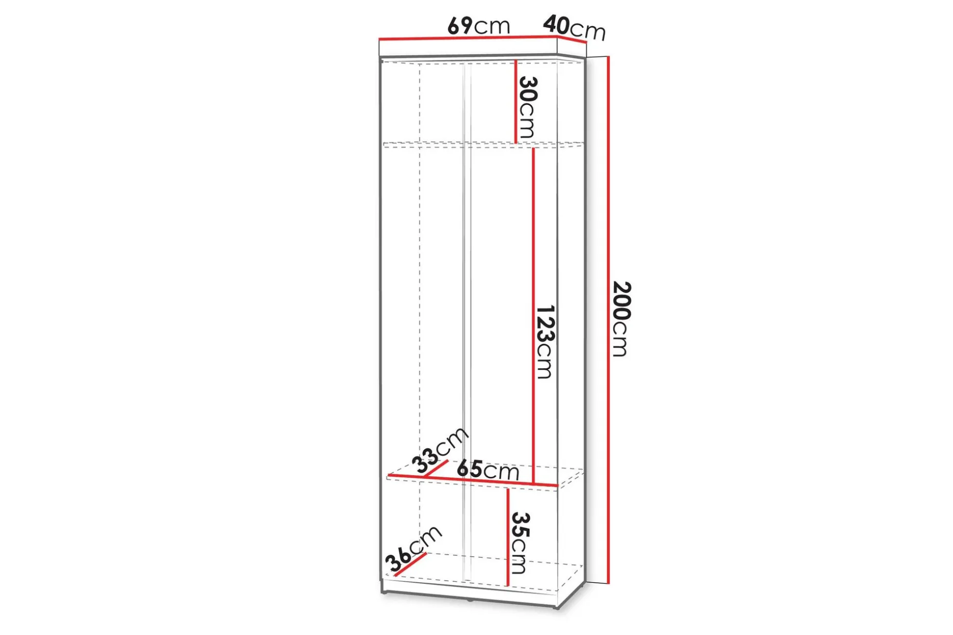 Simply Garderobe 69 cm
