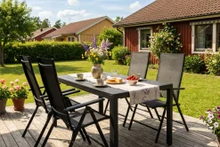 Siri rektangulært utebord 150 cm med 4 Sanna utestoler