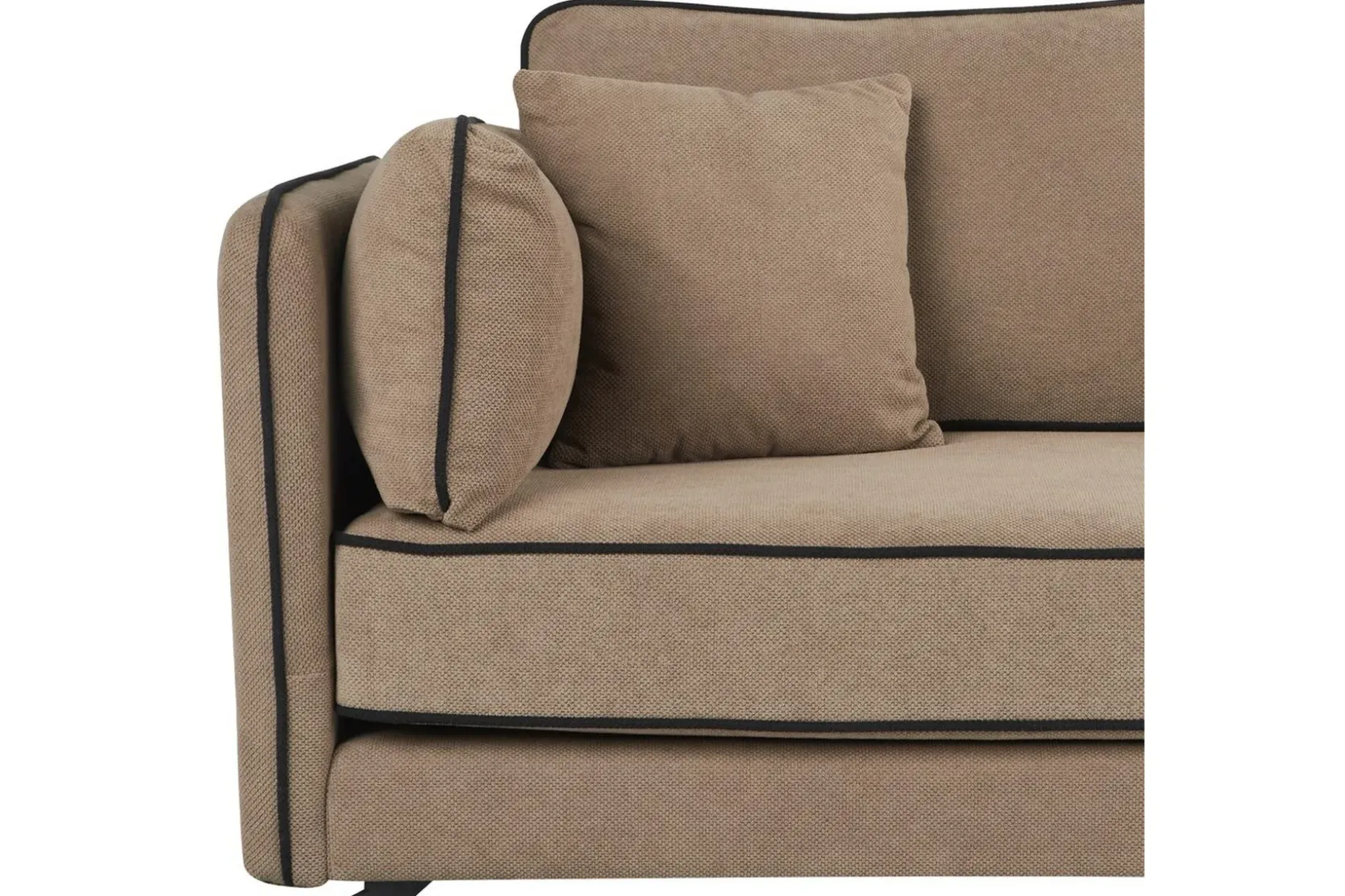 3-sitssoffa Beliani Altan Brun, Svart, Högervänd Beige Right-faced