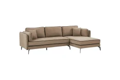 3-sitssoffa Beliani Altan Brun, Svart, Högervänd Beige Right-faced